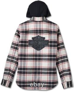 Chemise-vestes en flanelle à carreaux matelassée pour femmes Harley Davidson Small NWT Bar & Shield