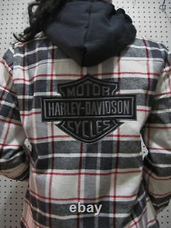 Chemise-vestes en flanelle à carreaux matelassée pour femmes Harley Davidson Small NWT Bar & Shield