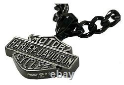 Collier chaîne Harley-Davidson Men's Black Steel Bar & Shield, noir HSN0046-22