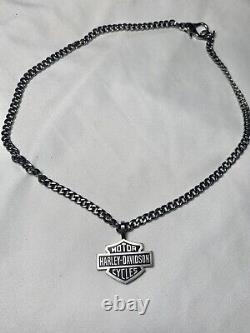 Collier pendentif Harley-Davidson Bar & Shield en acier inoxydable HSN0021-22