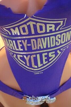 Conceptions Colleen Kelly BAR & SHIELD Chemise Harley Davidson violette vintage pour motard M