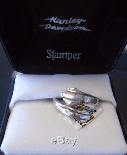 Double Bar Harley Davidson Women & Shield Ring Par Stamper