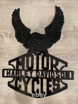 Emblème de logo Harley Davidson Bar & Shield en métal en plaque 1/4 de losange