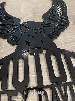 Emblème de logo Harley Davidson Bar & Shield en métal en plaque 1/4 de losange