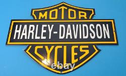 Enseigne en porcelaine de logo Bar & Shield de moto à essence Vintage Harley Davidson