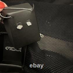 Ensemble boîte collier et boucles d'oreilles Harley Davidson MOD en argent sterling avec logo Bar & Shield