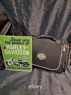 Ensemble de sacs à bagages premium avec fermeture éclair Harley Davidson Bar & Shield pour porte-bagages de voyage.