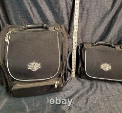 Ensemble de sacs à bagages premium avec fermeture éclair Harley Davidson Bar & Shield pour porte-bagages de voyage.