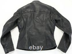 Femme Harley Davidson Veste En Cuir L Stock 98112-06vw Fermeture Éclair Bouclier Barre Noire