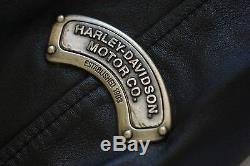 Gaufrée Bar Harley Davidson Men & Shield Vintage Classique En Cuir Noir Veste L