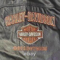 Gilet en cuir Harley Davidson Bar & Shield pour hommes 4XL XXXXL avec col à boutons