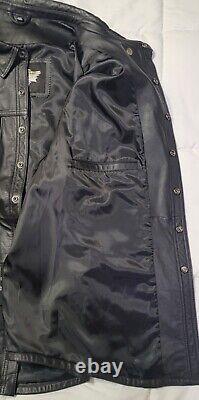 Gilet en cuir Harley Davidson Bar & Shield pour hommes 4XL XXXXL avec col à boutons