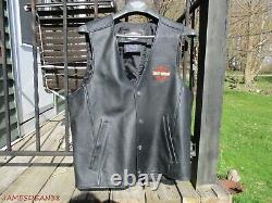 Gilet en cuir Harley Davidson Bar and Shield OEM GENUINE pour homme