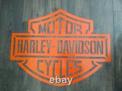 Grandes Motos Harley-davidson 33x25 Bar Shield Plaque En Métal Lourd Mint Condt
