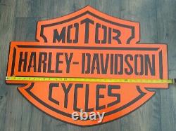 Grandes Motos Harley-davidson 33x25 Bar Shield Plaque En Métal Lourd Mint Condt