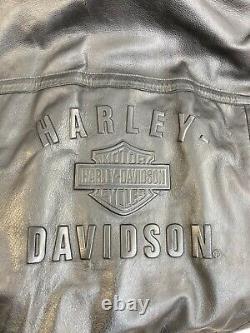 Harley Barre D'usine Et Bouclier Extra Grande Veste En Cuir Manteau De Moto Agréable