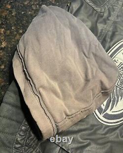 Harley Davidson 3 en 1 / Veste de moto à ailes en cuir et nylon avec barre et bouclier / Grand Taille Longue