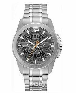 Harley Davidson 76a157 Wing Montre Homme Bar & Shield Montre 2019 Box & Documents