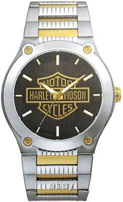 Harley Davidson 78a126 Men’s Bar & Shield Bi-colour Steel Watch Rrp £229.00