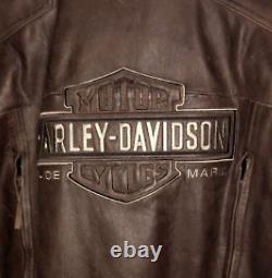 Harley Davidson Bar En Cuir Brun Et Veste De Moto Shield
