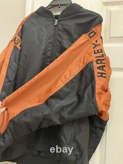 Harley Davidson Bar Et Bouclier Pour Hommes Veste En Nylon Orange Noir 97068-00v Taille 3xl