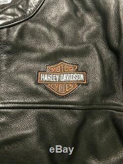Harley Davidson Bar Et Le Bouclier De Cuir Équitation Vitesse Veste Taille Large / XL
