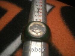 Harley Davidson Bar - Shield Antique Vintage Old Bakelite Green Man’s Men Ring