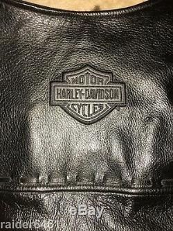 Harley Davidson Bar & Shield En Cuir Noir Hommes Gilet 2tg H-d 97024-02vm Guc