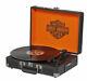 Harley Davidson Bar & Shield Portable Record Player Three Speeds Hdl-17106 Translates To "platine Vinyle Portable Harley Davidson Bar & Shield Trois Vitesses Hdl-17106" In French.