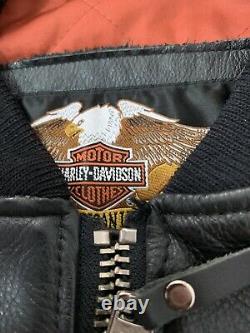 Harley Davidson Bar & Shield Pour Hommes Veste En Cuir Zippée Taille Moyenne Noir