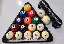 Harley Davidson Billiards Pool Balls Set- Barre Et Logos Bouclier/flames