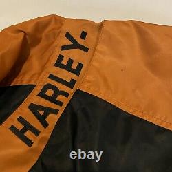 Harley Davidson Black Orange Bar & Shield Nylon Racing Jacket Taille 3x 97068-00v