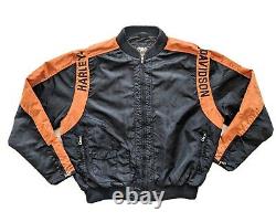 Harley Davidson Black Orange Bar & Shield Nylon Racing Jacket Taille XL 97068-00v