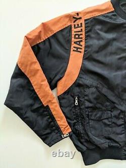 Harley Davidson Black Orange Bar & Shield Nylon Racing Jacket Taille XL 97068-00v