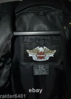 Harley Davidson Broded Bar & Shield Veste En Cuir M H-d 97064-08vm Euc