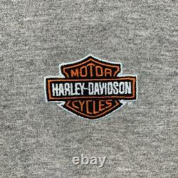 Harley Davidson Broderie Sans Manches Logo Taidai Bar Et Bouclier Cendre