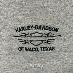 Harley Davidson Broderie Sans Manches Logo Taidai Bar Et Bouclier Cendre