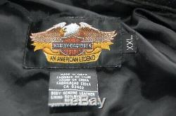 Harley Davidson Chemise En Cuir Veste Taille Homme XXL Black Bar Snap Shield Closer