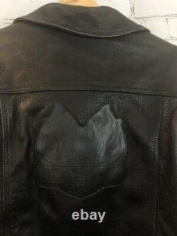 Harley Davidson Defender Embossed Bar Shield Cuir Noir 97006-02vm Veste L