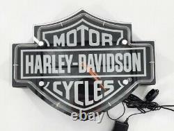 Harley Davidson Échec Bar & Bouclier En Forme Neon Lumière Horloge Garage Boutique Homme Grotte