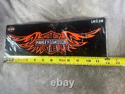 Harley Davidson Écusson Grande Taille Orange Bar & Shield Ailes Tribales Patch Moto