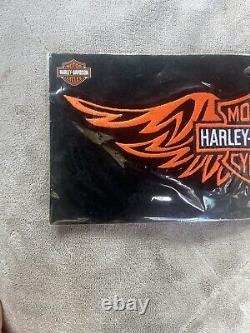 Harley Davidson Écusson Grande Taille Orange Bar & Shield Ailes Tribales Patch Moto