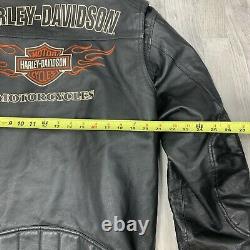 Harley Davidson En Cuir Pour Hommes Bar & Shield Racing Flames Veste Grande