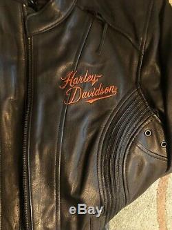 Harley Davidson Équitation En Cuir Veste 3 En 1 Moxie Bar & Shield Ventilé Femmes M