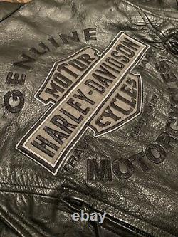 Harley Davidson Femmes Bar & Shield Noir Veste En Cuir Taille M 98030-12vw