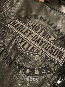 Harley Davidson Femmes Bar & Shield Noir Veste En Cuir Taille M 98030-12vw