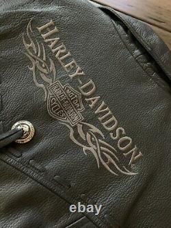 Harley Davidson Femmes Veste En Cuir Bar & Shield Taille Medium