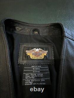 Harley Davidson Gambler II Noir Veste D'équitation En Cuir Véritable / Shield XL