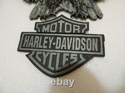 Harley Davidson Grand Cast Métal D'eagle Bar & Shield 13x11 Emblem Set Comme Montré