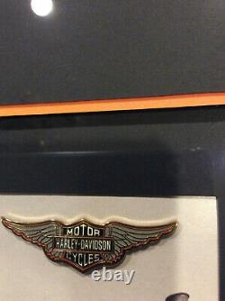 Harley Davidson History Of The Bar And Shield Framed Pin Set Limited Edition